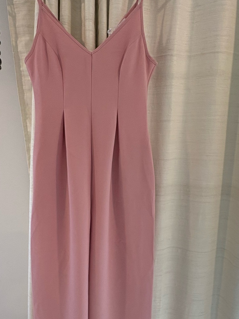 BCBGeneration Strapless Rose Pink V-Neck jumpsuit